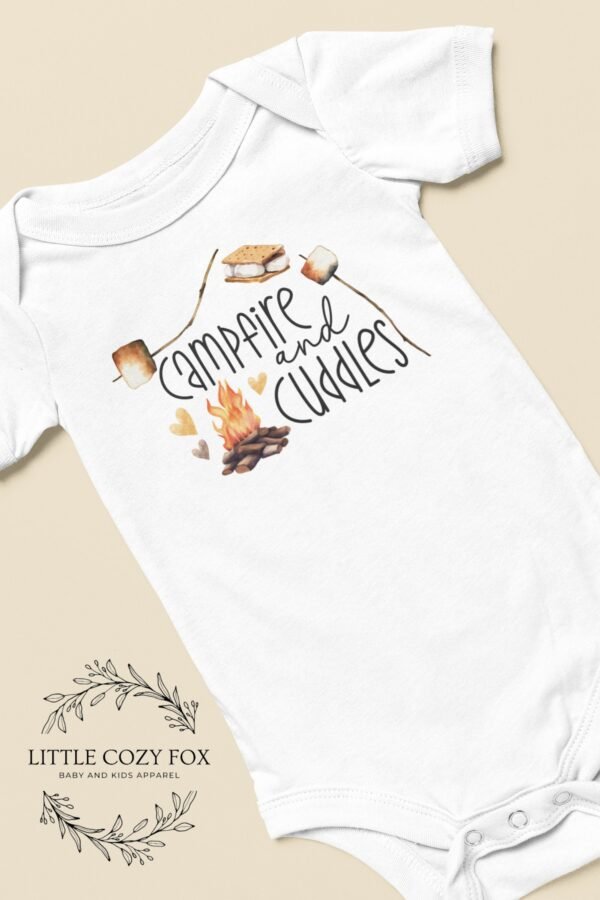Campfire and Cuddles Baby Onesie®-Cozy Camping Baby Gift-Cute Fall Onesie®-Camping Theme Toddler Shirt- Smore Baby Clothes-Outdoor Adventure - Image 2