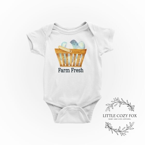 Farm Fresh Baby Onesie® Cute Chicken Baby Bodysuit Local Egg Dealer Outfit Farm Baby Shower Gift Country Baby Clothes - Image 2
