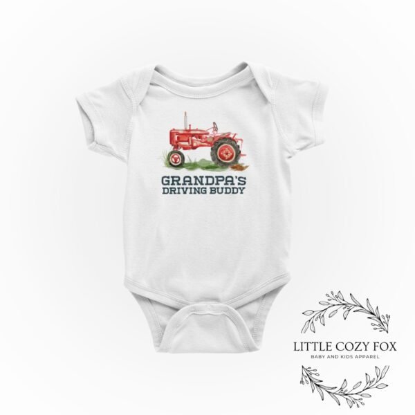 Tractor Baby Onesie® Grandpas Tractor Driving Buddy Farming Baby Onesie® Farm Baby Shower Boy Gift - Image 2