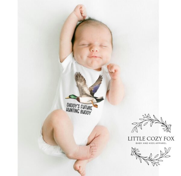 Duck Hunting Daddy's Future Hunting Buddy Onesie® Hunting Baby Gift Mallard Duck Baby Onesie® Hunting Themed-Mallard Duck Baby Shower Gift - Image 3