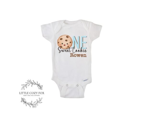 One Sweet Cookie First Birthday Onesie® 1st Birthday Shirt Personalized Custom Baby Bodysuit Smash Cake Birthday Outfit Dessert Themed Bday - Image 2