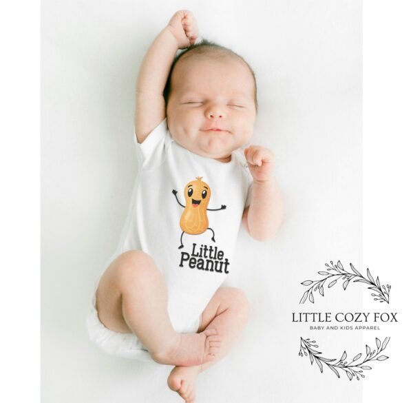 Funny Little Peanut Onesie® Perfect for Baby Shower Gifts Cute Nut-Themed Design for Fun Photos Peanut Pun Shirt Nutty Family Little Peanut - Image 2