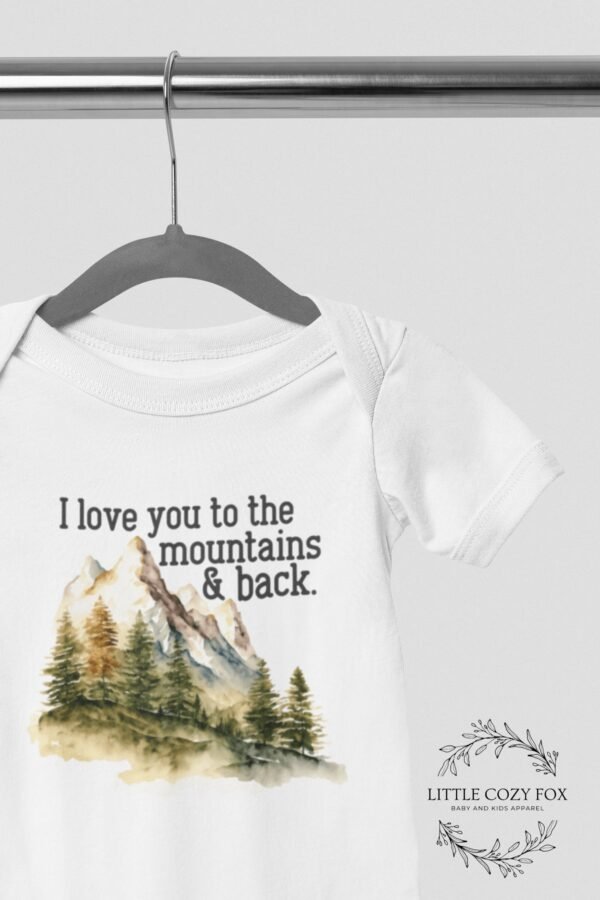 I Love You to the Mountains and Back Baby Onesie® Adventure Baby Outfit Mountain Baby Gift Travel Baby Bodysuit Woodland Newborn Clothes - Image 5