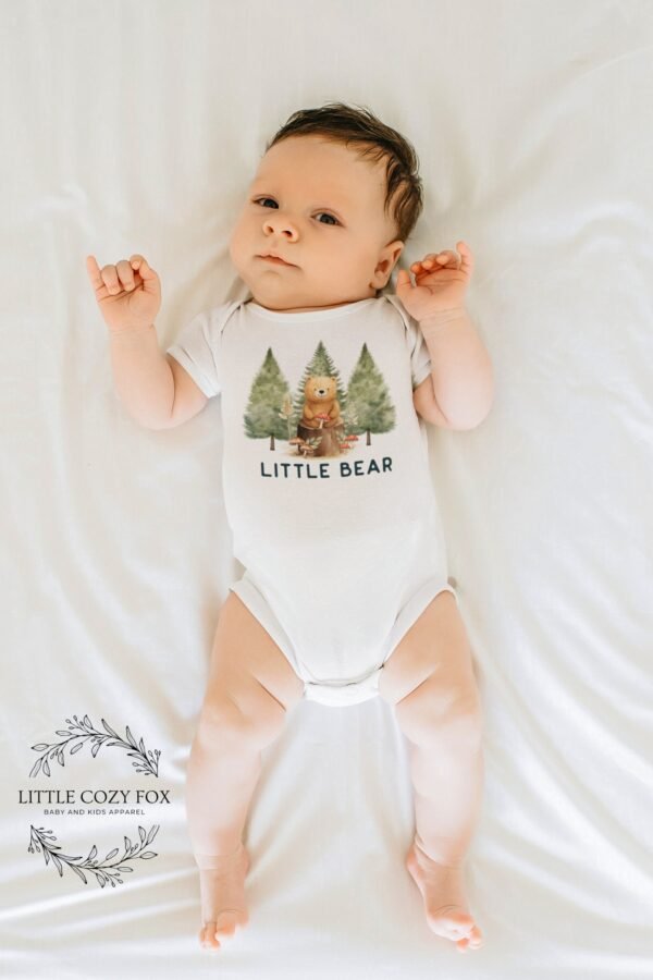 Little Bear Baby Onesie® Woodland Baby Bodysuit Newborn Gift Bear Baby Shower Outfit Nature-Themed Infant Clothes - Image 5