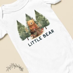 Little Bear Baby Onesie® Woodland Baby Bodysuit Newborn Gift Bear Baby Shower Outfit Nature-Themed Infant Clothes