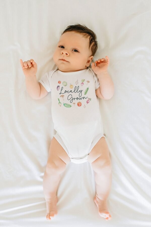 Locally Grown baby Onesie® Vegetable garden baby gift Garden baby bodysuit Gardening baby shower gift Farmers market baby gift - Image 5