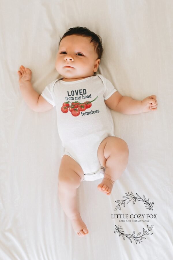 Loved from my head tomatoes baby onesie® Garden baby gift Vegetable baby garden shower gift - Image 6