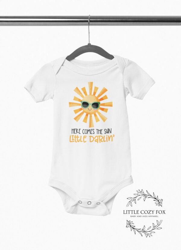 Here comes the sun little darling baby onesie® Sunshine baby clothes bodysuit Sunshine baby shower gift - Image 3
