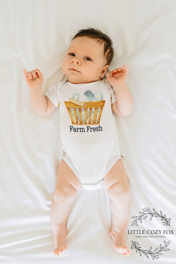 Farm Fresh Baby Onesie® Cute Chicken Baby Bodysuit Local Egg Dealer Outfit Farm Baby Shower Gift Country Baby Clothes - Image 4