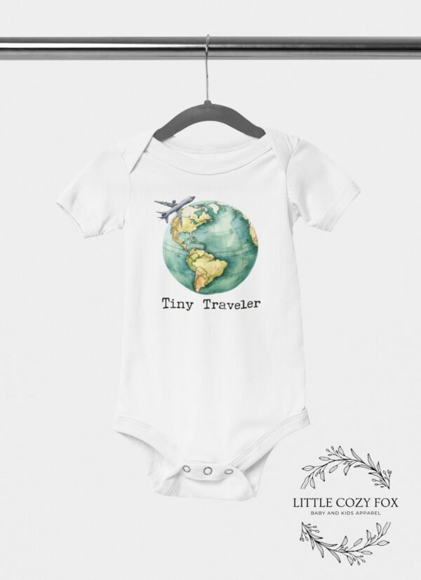 Tiny Traveler Baby Onesie®- Travel Baby Announcement- World Traveler Baby Onesie®- Travel Baby Shower Gift- Traveling Adventure Baby Shower - Image 5