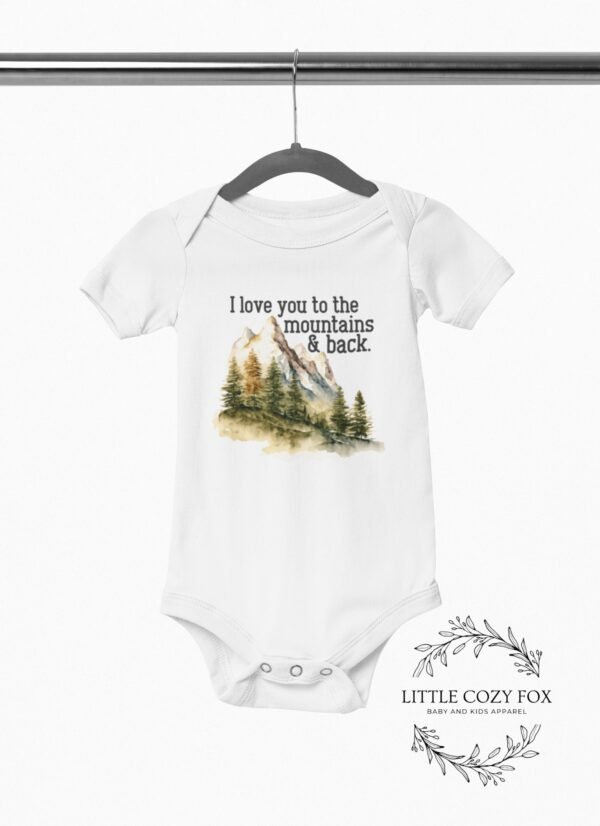 I Love You to the Mountains and Back Baby Onesie® Adventure Baby Outfit Mountain Baby Gift Travel Baby Bodysuit Woodland Newborn Clothes - Image 4