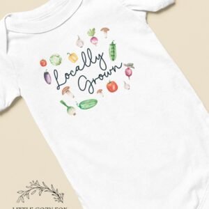 Locally Grown baby Onesie® Vegetable garden baby gift Garden baby bodysuit Gardening baby shower gift Farmers market baby gift