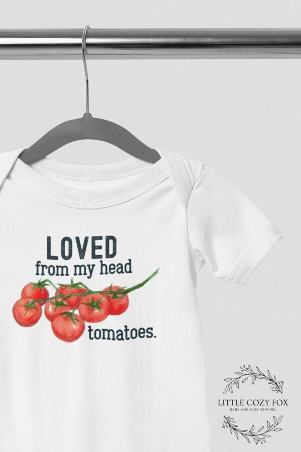 Loved from my head tomatoes baby onesie® Garden baby gift Vegetable baby garden shower gift - Image 5