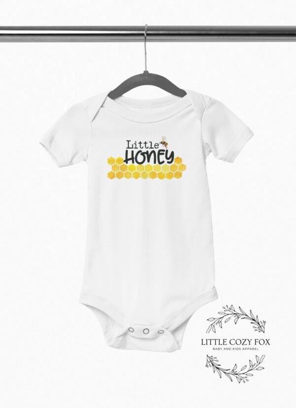 Little Honey Baby Onesie®, New baby gift, Bee baby shower gift, Cute baby girl onesie®, Bee birthday bodysuit, Bee first birthday - Image 3