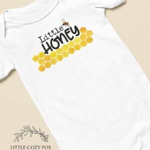 Little Honey Baby Onesie®, New baby gift, Bee baby shower gift, Cute baby girl onesie®, Bee birthday bodysuit, Bee first birthday