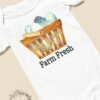 il_fullxfull.6011047651_9i8c.jpg Farm Fresh Baby Onesie® Cute Chicken Baby Bodysuit Local Egg Dealer Outfit Farm Baby Shower Gift Country Baby Clothes