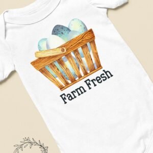 Farm Fresh Baby Onesie® Cute Chicken Baby Bodysuit Local Egg Dealer Outfit Farm Baby Shower Gift Country Baby Clothes