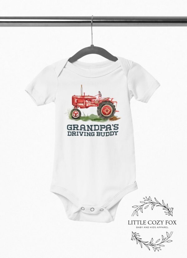 Tractor Baby Onesie® Grandpas Tractor Driving Buddy Farming Baby Onesie® Farm Baby Shower Boy Gift - Image 4