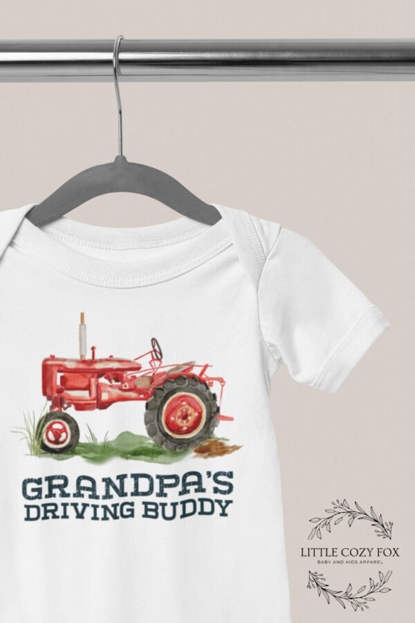 Tractor Baby Onesie® Grandpas Tractor Driving Buddy Farming Baby Onesie® Farm Baby Shower Boy Gift - Image 3