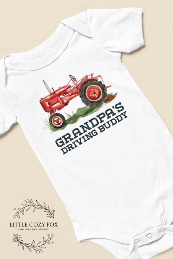Tractor Baby Onesie® Grandpas Tractor Driving Buddy Farming Baby Onesie® Farm Baby Shower Boy Gift