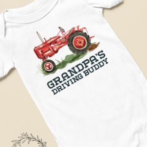 Tractor Baby Onesie® Grandpas Tractor Driving Buddy Farming Baby Onesie® Farm Baby Shower Boy Gift