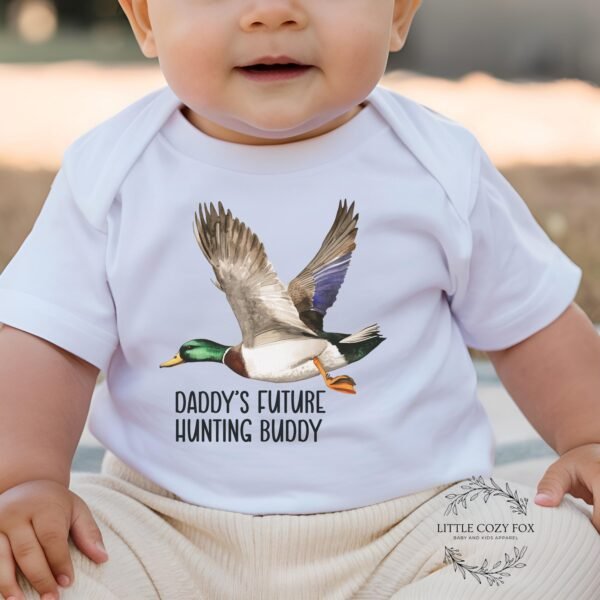Daddy's Future Hunting Buddy Onesie® Duck Hunting Baby Gift Mallard Duck Bodysuit Hunting Themed Baby Clothes Outdoor Baby Outfit - Image 5