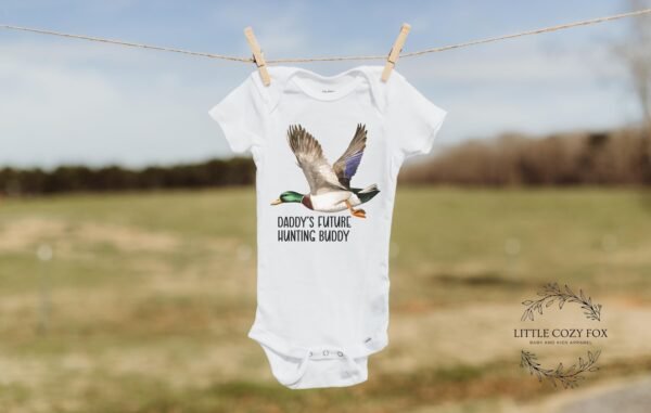 Duck Hunting Daddy's Future Hunting Buddy Onesie® Hunting Baby Gift Mallard Duck Baby Onesie® Hunting Themed-Mallard Duck Baby Shower Gift - Image 6