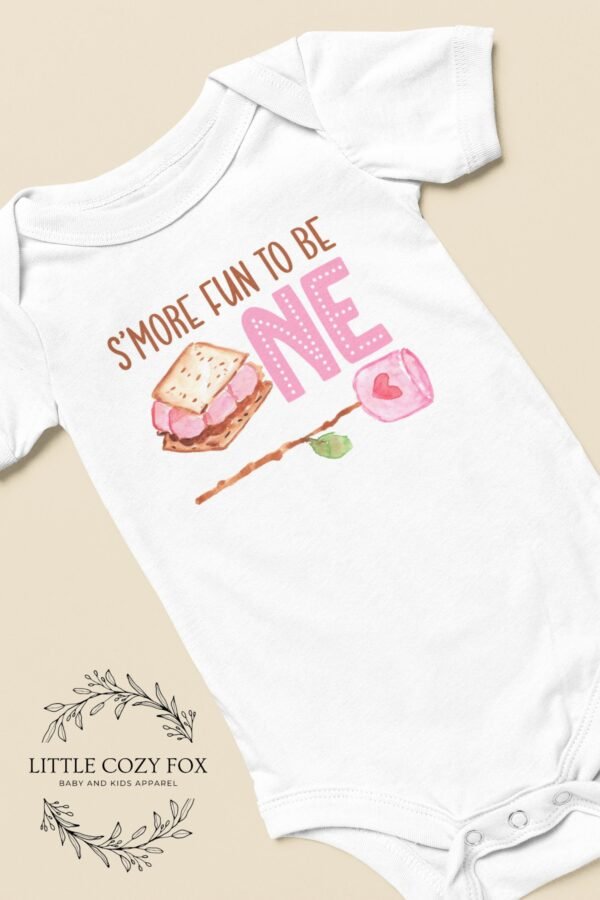 Smore Fun to Be One Onesie®- Girl First Birthday Shirt Smore Fun Being One Outfit Girls Camping Theme Birthday T-Shirt Cute Smore Clothes