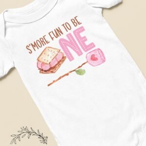 il_fullxfull.6319356160_dp3d.jpg Smore Fun to Be One Onesie®- Girl First Birthday Shirt Smore Fun Being One Outfit Girls Camping Theme Birthday T-Shirt Cute Smore Clothes