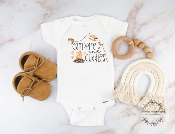 Campfire and Cuddles Baby Onesie®-Cozy Camping Baby Gift-Cute Fall Onesie®-Camping Theme Toddler Shirt- Smore Baby Clothes-Outdoor Adventure - Image 4