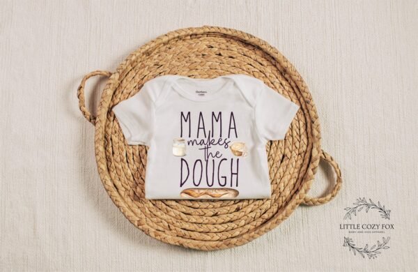 Mama Makes The Dough Baby Onesie® Sourdough Gift Funny Bread Baking Shirt Baking Baby Outfit Cooking Baby Clothes Baking Baby Shower Gift - Image 3