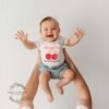 Coquette Bow with Cherries Baby Bodysuit-She's The Cherry On Top Baby Shower Gift- Trendy Baby Girl Clothes-Cherry Baby Outfit-Dessert Theme - Image 5