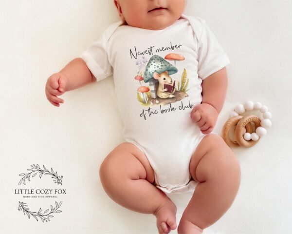 Newest Member Of The Book Club Baby Onesie® Book Lover Baby Gift- Cute Book Baby Bodysuit Book Baby Shower Gift Future Book Worm - Image 4