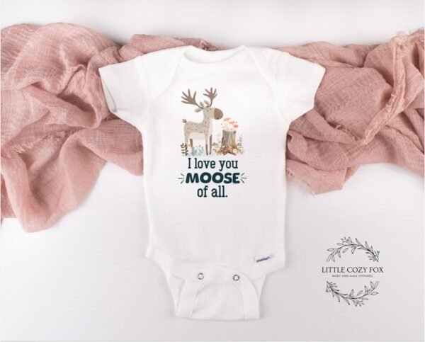 Funny Baby Shower Gift Rustic Moose Onesie® Woodland Newborn Outfit Outdoor Baby Clothes Forest Animal Bodysuit - Image 4