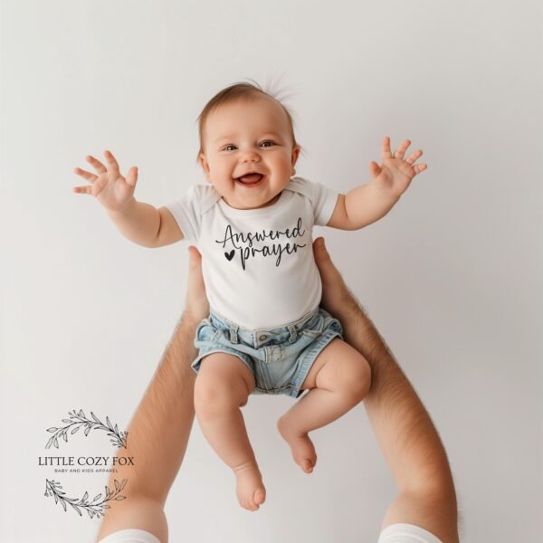 Answered Prayer Baby Onesie®-Miracle Baby Gift-Christian Baby Clothes-Blessing Baby Bodysuit-Baby Faith Clothing- Prayer Baby Outfit - Image 2