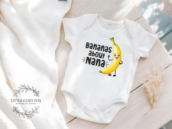 Bananas About Nana Baby Onesie® Fun Grandparent Gift Design Grandparent Humor Gift Adorable Fruit-Themed Design-Playful Family Humor-Funny - Image 6