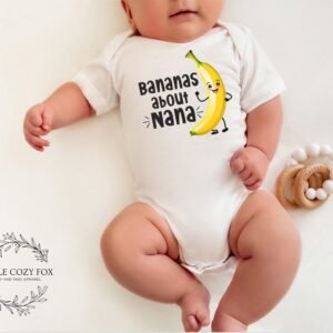 Bananas About Nana Baby Onesie® Fun Grandparent Gift Design Grandparent Humor Gift Adorable Fruit-Themed Design-Playful Family Humor-Funny
