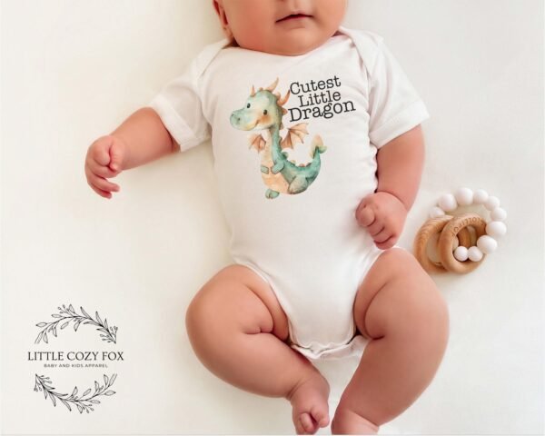 Cutest Little Dragon Baby Onesie® Baby Dragon Bodysuit Cute Baby Announcement Shower Gift-Gender Neutral Gift - Image 8