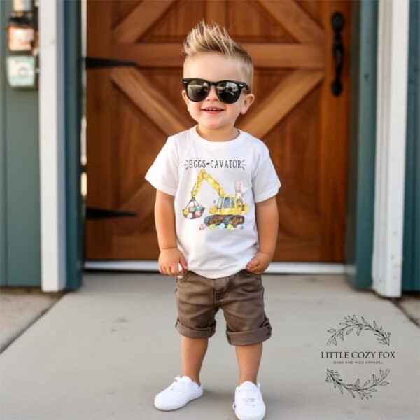 Easter Bunny Eggs-cavator Baby Onesie® Cute Bunny & Excavator Easter Design Baby Outfit Bunny Graphic-Punny Clothes Spring Baby - Image 8