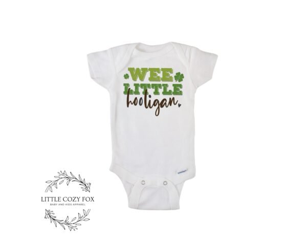 Wee Little Hooligan Baby Onesie® Irish Fun & St. Patrick’s Day Charm-Shamrock Design Cute Irish Baby Outfit - Image 4