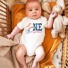 Baseball First Birthday Outfit Cute One Little Rookie Design-First Birthday Onesie®-1st Birthday Shirt-Birthday Outfit Ball Themed Bday - Image 6