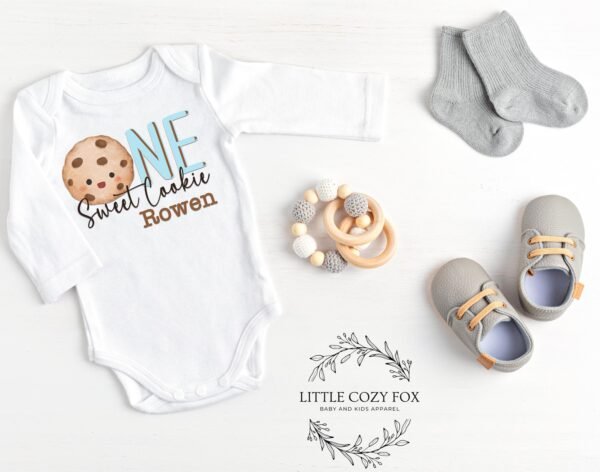 One Sweet Cookie First Birthday Onesie® 1st Birthday Shirt Personalized Custom Baby Bodysuit Smash Cake Birthday Outfit Dessert Themed Bday - Image 4