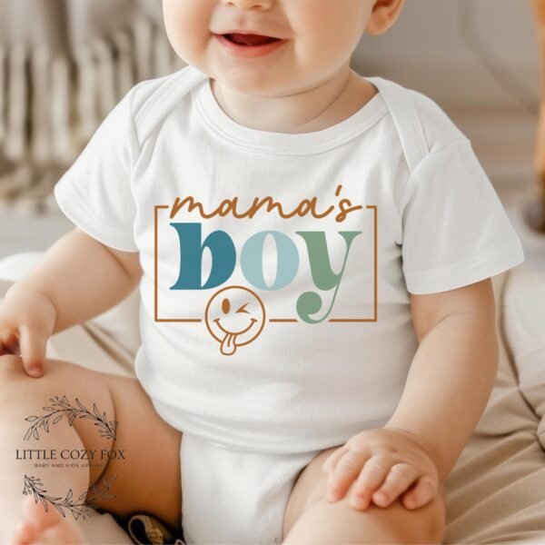 Mama’s Boy Baby Onesie® Trendy Boho Bodysuit Cute Newborn Outfit Playful Baby Shower Gift Stylish Family Photo Clothes - Image 4