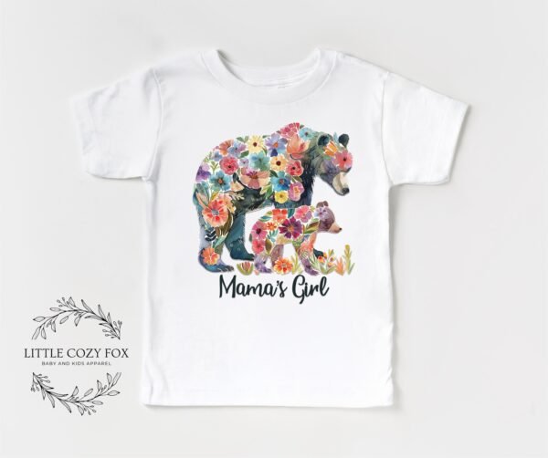Mama’s Girl Floral Bear Shirt Whimsical Mother Daughter Baby Outfit Flower Bear Design Outfit Mama’s Girl Floral Bear Onesie® Nature-Themed - Image 6