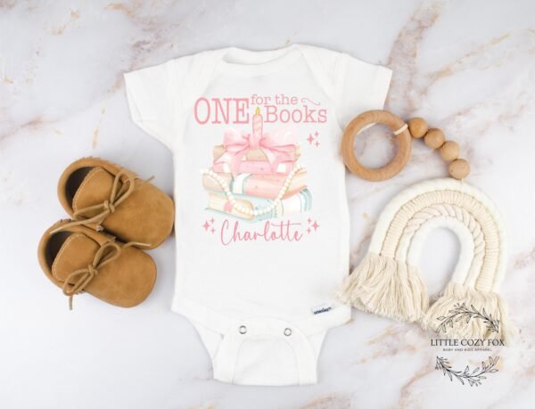 Personalized Girl Story Book Themed 1st Birthday One For The Books First Birthday Shirt Girl Book Baby Onesie® Chapter One Custom Name