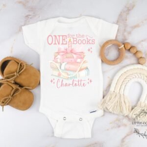 Personalized Girl Story Book Themed 1st Birthday One For The Books First Birthday Shirt Girl Book Baby Onesie® Chapter One Custom Name