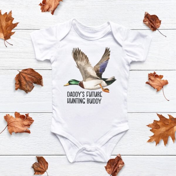 Duck Hunting Daddy's Future Hunting Buddy Onesie® Hunting Baby Gift Mallard Duck Baby Onesie® Hunting Themed-Mallard Duck Baby Shower Gift - Image 2
