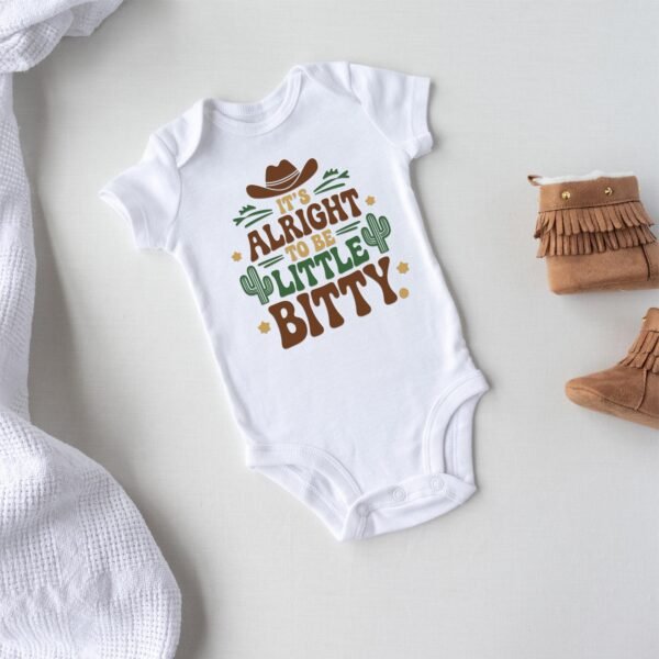 It's Alright to Be Little Bitty Baby Onesie® Western Cowboy Theme - Funny Country Baby Gift -Cactus Print-Western-Themed Baby Onesie-Rustic