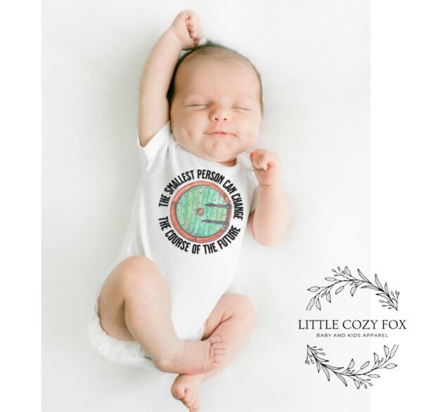 Fantasy Inspired Quote Whimsical Baby Onesie® Storybook Fantasy Gift Hobbit Door Quote Inspirational Baby Quote Design Middle - Image 4