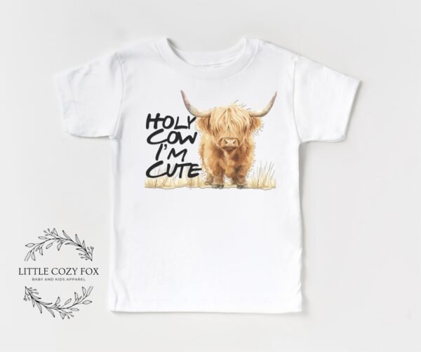 Holy Cow I’m Cute Baby Onesie® Highland Cow Western Baby Bodysuit Baby Gift Farm Themed Shirt-Baby Shower Rustic Birthday - Image 4